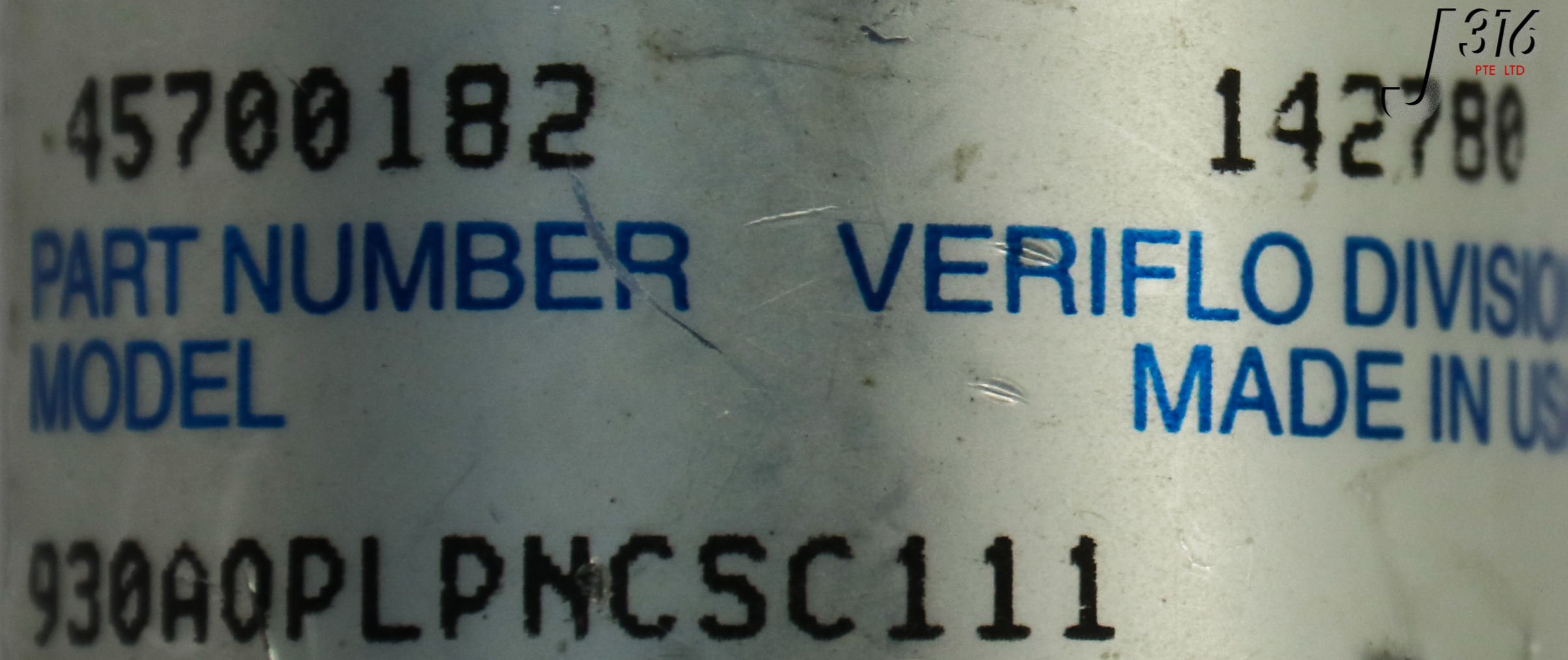 オーダー 16966 VERIFLO DIAPHRAGM VALVE, TYPE NYC, PN: 45700182